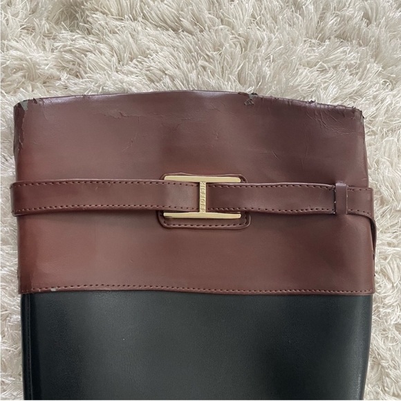 Tommy Hilfiger Black Tan Full Zip Riding Boots Size 6.5 - Picture 13 of 16